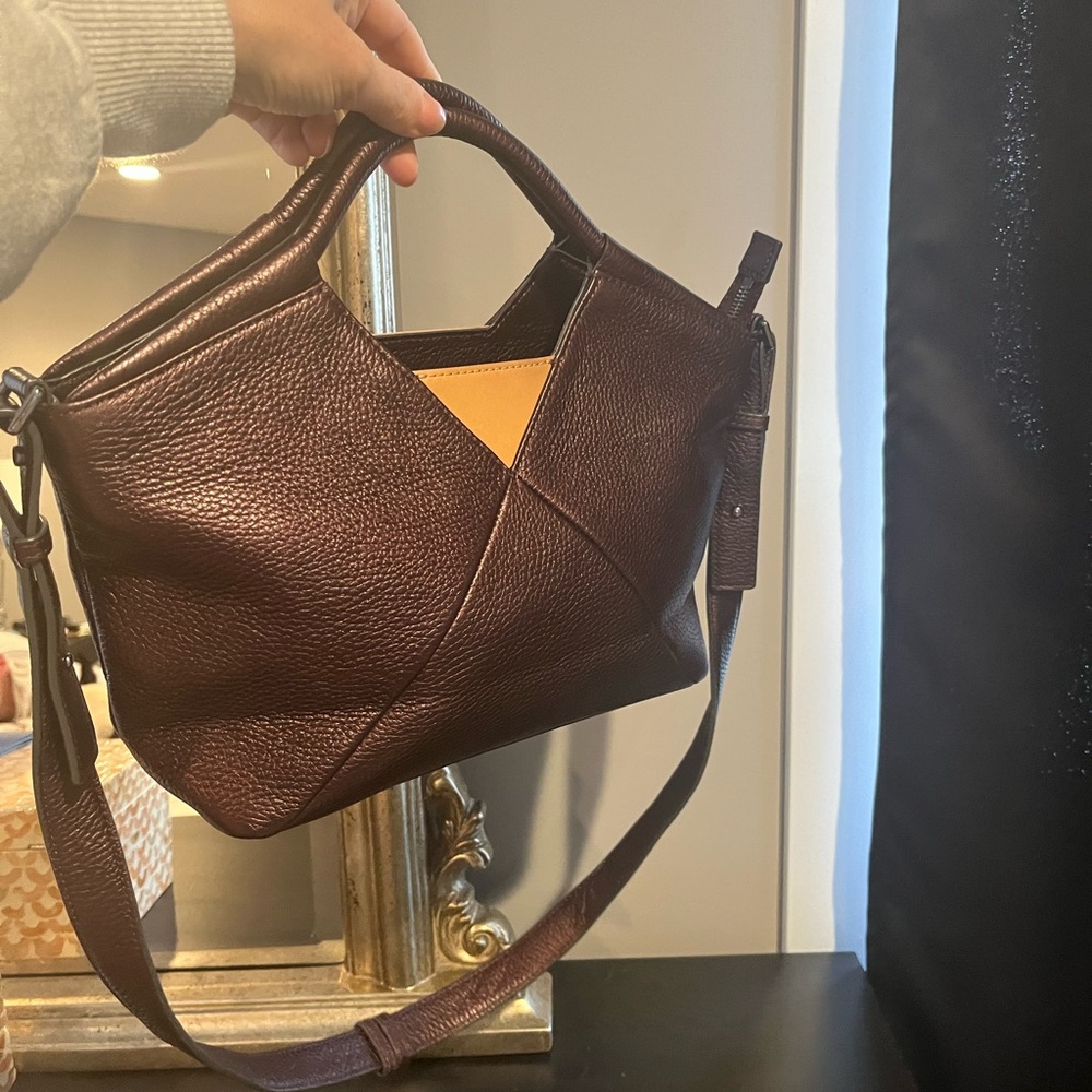 Elegant Brown Ecco Genuine Leather Handbag